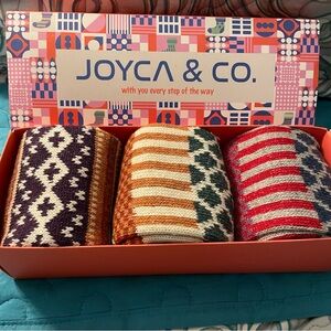 JOYCA & CO multicolored 3pair boxed, warm wool winter socks. NWT
